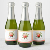 Peach Fuzz Baby Dusche Schaumweinetikett (Flaschen)