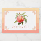 Peach Fuzz Baby Dusche Schaumweinetikett (Einzelnes Label)