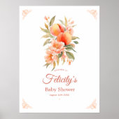 Peach Fuzz Baby Dusche Willkommen Poster (Vorne)