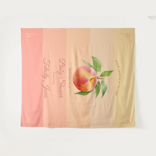 Peach Fuzz Babydusche Hintergrund Wandteppich (Vorderseite (Horizontal))