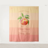 Peach Fuzz Babydusche Hintergrund Wandteppich (Vorderseite)