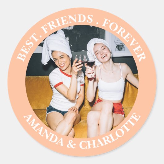 Peach Fuzz Best Friends Forever Sticker (Vorderseite)