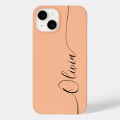 Peach Fuzz Black Elegant Calligrafy Script Name Case-Mate iPhone Hülle (Rückseite)