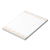 Peach Fuzz Blume Border Anpassbar & elegant Notizblock (Rotiert)