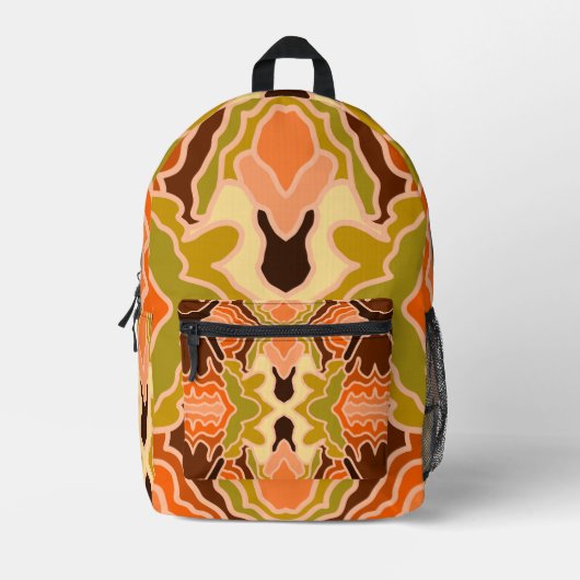 Peach Fuzz Boho Shabby Chic Geometrie Abstrakte Ku Bedruckter Rucksack (Vorderseite)