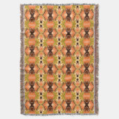 Peach Fuzz Boho Shabby Chic Geometrie Abstrakte Ku Decke (Vorderseite Vertikal)