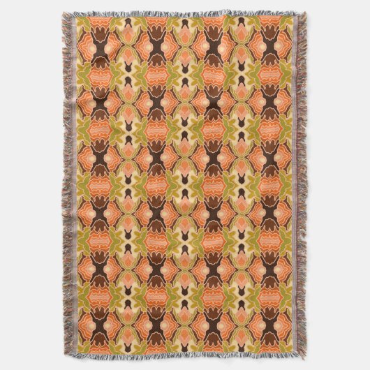 Peach Fuzz Boho Shabby Chic Geometrie Abstrakte Ku Decke (Vorderseite Vertikal)
