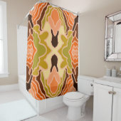 Peach Fuzz Boho Shabby Chic Geometrie Abstrakte Ku Duschvorhang (Beispiel)