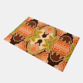 Peach Fuzz Boho Shabby Chic Geometrie Abstrakte Ku Fußmatte (Schrägansicht)