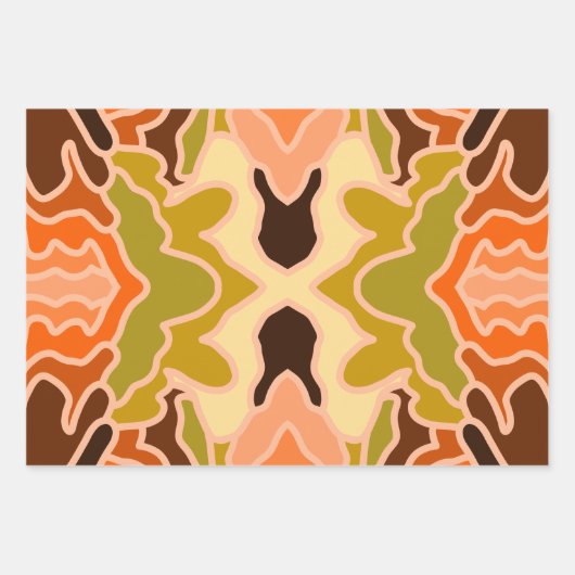 Peach Fuzz Boho Shabby Chic Geometrie Abstrakte Ku Geschenkpapier Set (Vorderseite 3)