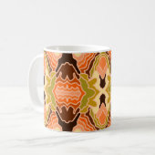 Peach Fuzz Boho Shabby Chic Geometrie Abstrakte Ku Kaffeetasse (Vorderseite Links)