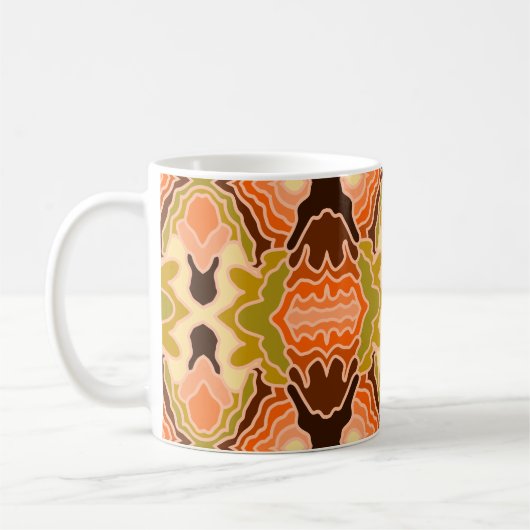 Peach Fuzz Boho Shabby Chic Geometrie Abstrakte Ku Kaffeetasse (Links)