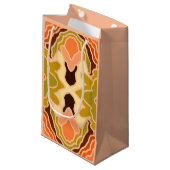 Peach Fuzz Boho Shabby Chic Geometrie Abstrakte Ku Kleine Geschenktüte (Vorderseite Schrägansicht)