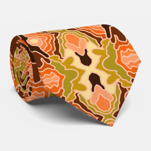 Peach Fuzz Boho Shabby Chic Geometrie Abstrakte Ku Krawatte (Gerollt)