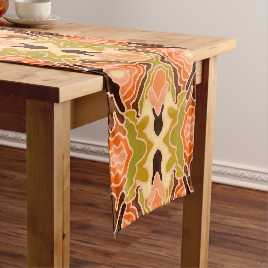 Peach Fuzz Boho Shabby Chic Geometrie Abstrakte Ku Kurzer Tischläufer (Beispiel)