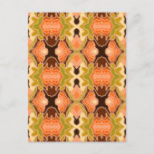Peach Fuzz Boho Shabby Chic Geometrie Abstrakte Ku Postkarte (Vorderseite)