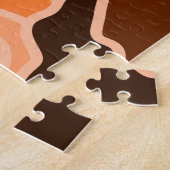 Peach Fuzz Boho Shabby Chic Geometrie Abstrakte Ku Puzzle (Seite)