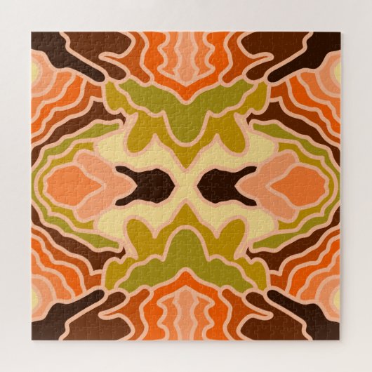 Peach Fuzz Boho Shabby Chic Geometrie Abstrakte Ku Puzzle (Horizontal)