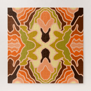 Peach Fuzz Boho Shabby Chic Geometrie Abstrakte Ku Puzzle