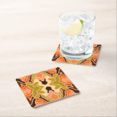 Peach Fuzz Boho Shabby Chic Geometrie Abstrakte Ku Rechteckiger Pappuntersetzer (Vor Ort)