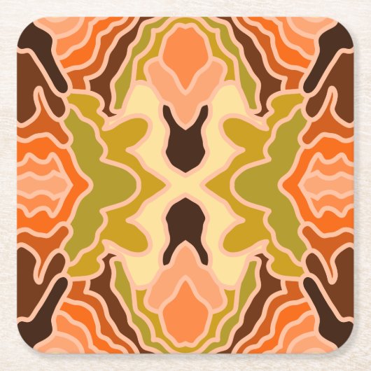 Peach Fuzz Boho Shabby Chic Geometrie Abstrakte Ku Rechteckiger Pappuntersetzer (Vorderseite)