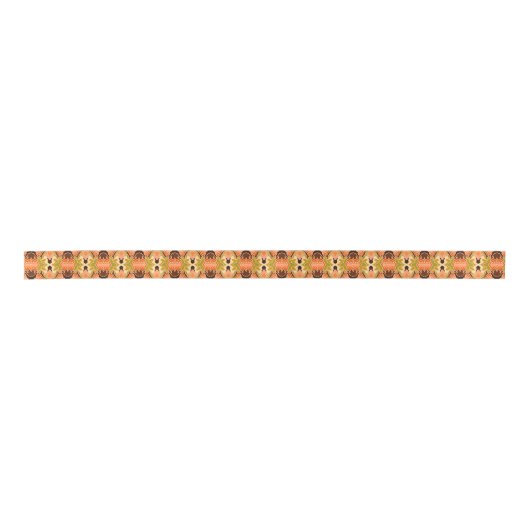 Peach Fuzz Boho Shabby Chic Geometrie Abstrakte Ku Satinband (Vorderseite)