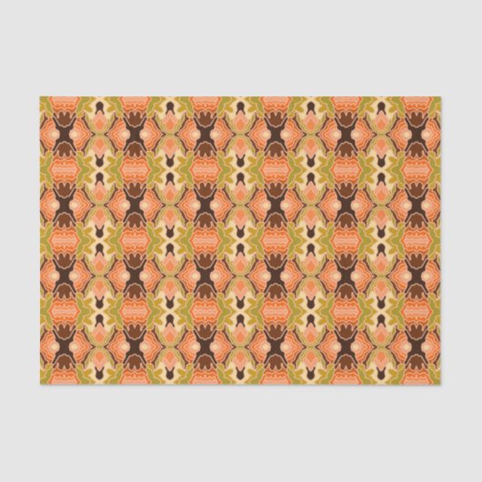 Peach Fuzz Boho Shabby Chic Geometrie Abstrakte Ku Seidenpapier (Vorderseite)