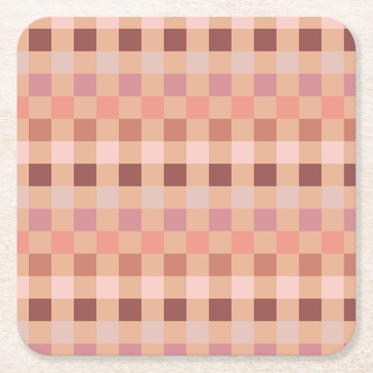 Peach Fuzz Checkerboard Rechteckiger Pappuntersetzer (Vorderseite)