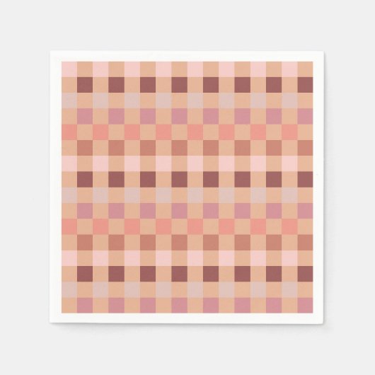 Peach Fuzz Checkerboard Serviette (Vorderseite)
