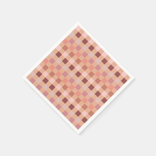 Peach Fuzz Checkerboard Serviette (Ecke)
