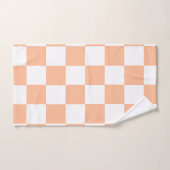 Peach Fuzz Checkered Gingham Pattern Badhandtuch Set (Handtuch)