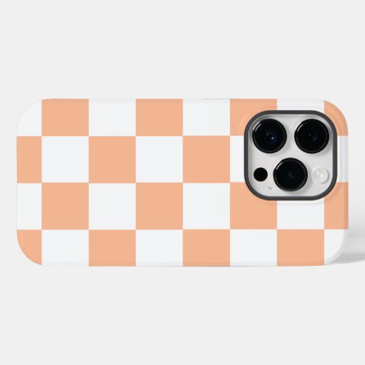 Peach Fuzz Checkered Gingham Pattern Case-Mate iPhone Hülle (Rückseite (Horizontal))