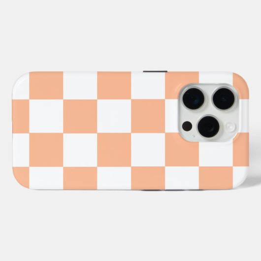 Peach Fuzz Checkered Gingham Pattern Case-Mate iPhone Hülle (Rückseite (Horizontal))