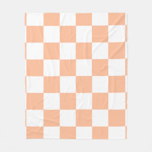 Peach Fuzz Checkered Gingham Pattern Fleecedecke