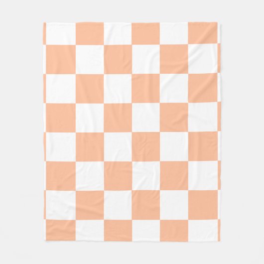 Peach Fuzz Checkered Gingham Pattern Fleecedecke (Vorderseite)