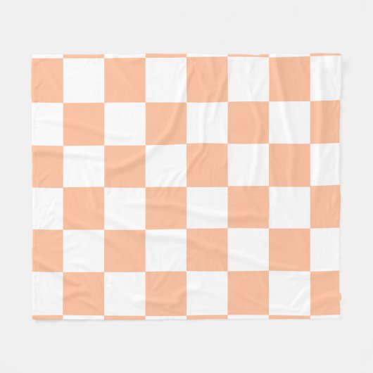 Peach Fuzz Checkered Gingham Pattern Fleecedecke (Vorderseite (Horizontal))