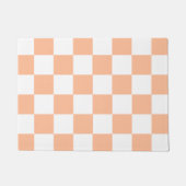 Peach Fuzz Checkered Gingham Pattern Fußmatte (Vorderseite)