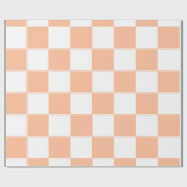 Peach Fuzz Checkered Gingham Pattern Geschenkpapier (Flach)