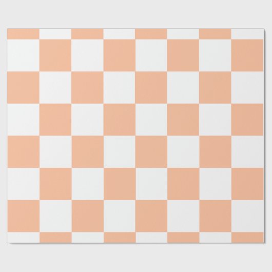 Peach Fuzz Checkered Gingham Pattern Geschenkpapier (Flach)