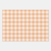 Peach Fuzz Checkered Gingham Pattern Geschenkpapier Set (Vorderseite 3)