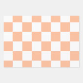 Peach Fuzz Checkered Gingham Pattern Geschenkpapier Set (Vorderseite)