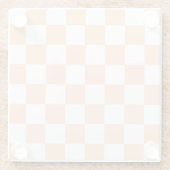 Peach Fuzz Checkered Gingham Pattern Glasuntersetzer (Rückseite)