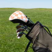 Peach Fuzz Checkered Gingham Pattern Golf Headcover (In SItu)