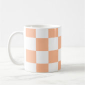 Peach Fuzz Checkered Gingham Pattern Kaffeetasse (Links)