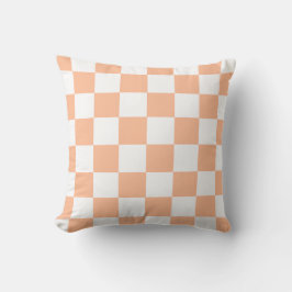 Peach Fuzz Checkered Gingham Pattern Kissen
