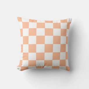 Peach Fuzz Checkered Gingham Pattern Kissen