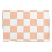Peach Fuzz Checkered Gingham Pattern Kissenbezug (Vorderseite)