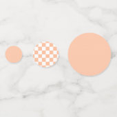 Peach Fuzz Checkered Gingham Pattern Konfetti (Vorderseiten)