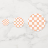 Peach Fuzz Checkered Gingham Pattern Konfetti (Rückseiten)