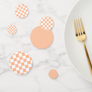 Peach Fuzz Checkered Gingham Pattern Konfetti